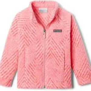 Columbia youth girl printed fleece pink sweater